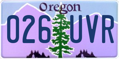 OR license plate 026UVR