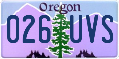 OR license plate 026UVS