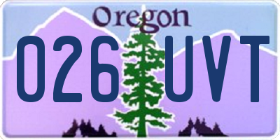 OR license plate 026UVT