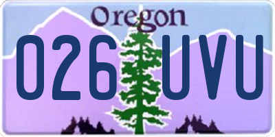 OR license plate 026UVU