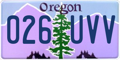 OR license plate 026UVV