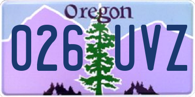OR license plate 026UVZ