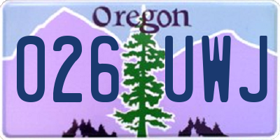 OR license plate 026UWJ