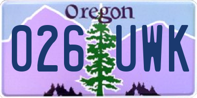 OR license plate 026UWK