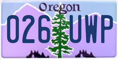 OR license plate 026UWP