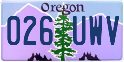 OR license plate 026UWV