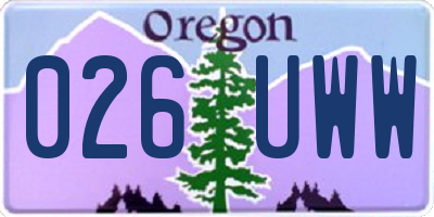 OR license plate 026UWW