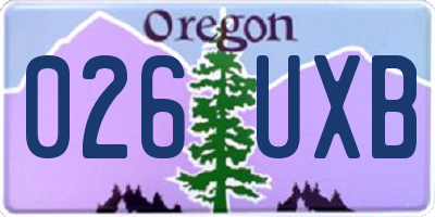 OR license plate 026UXB