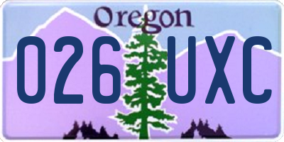 OR license plate 026UXC