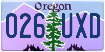 OR license plate 026UXD