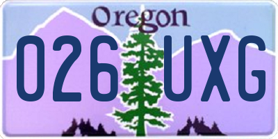 OR license plate 026UXG