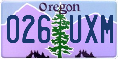 OR license plate 026UXM