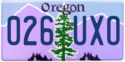 OR license plate 026UXO