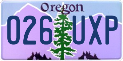 OR license plate 026UXP