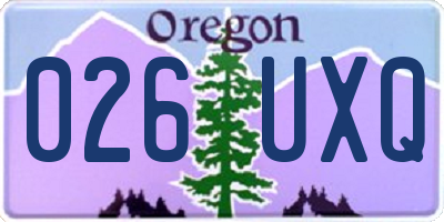 OR license plate 026UXQ