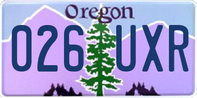 OR license plate 026UXR