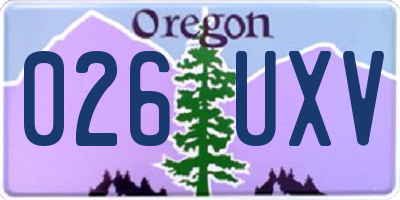 OR license plate 026UXV