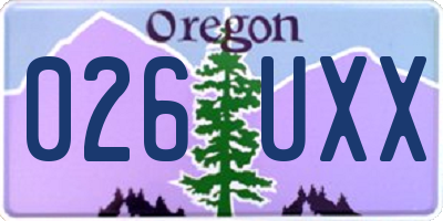 OR license plate 026UXX
