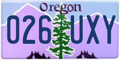 OR license plate 026UXY