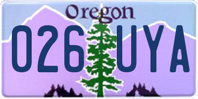 OR license plate 026UYA