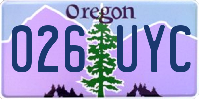 OR license plate 026UYC