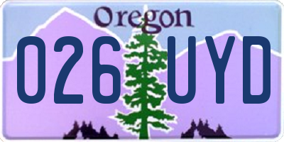 OR license plate 026UYD