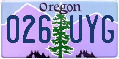 OR license plate 026UYG