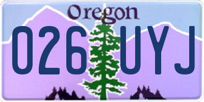 OR license plate 026UYJ