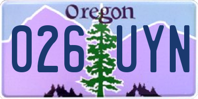 OR license plate 026UYN