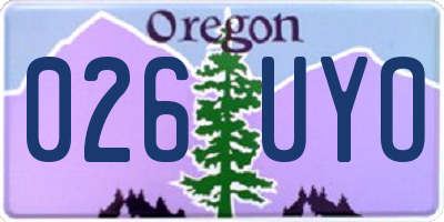 OR license plate 026UYO