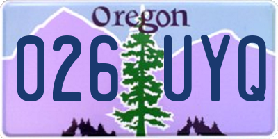OR license plate 026UYQ