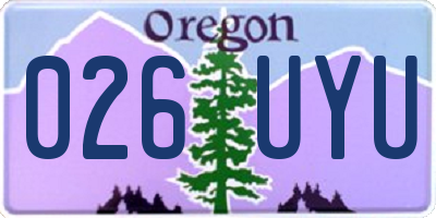 OR license plate 026UYU