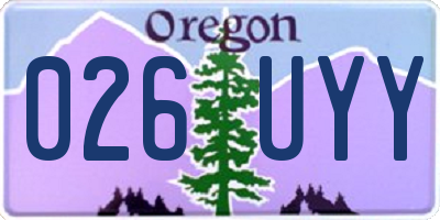 OR license plate 026UYY