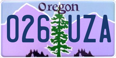 OR license plate 026UZA