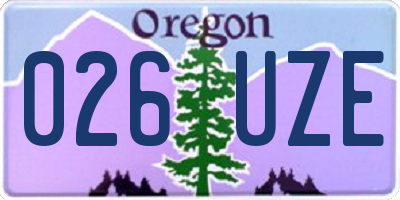 OR license plate 026UZE
