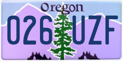 OR license plate 026UZF