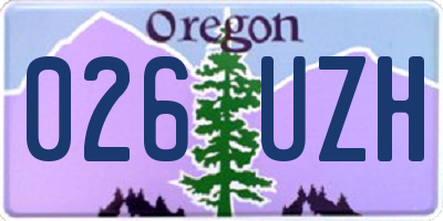 OR license plate 026UZH