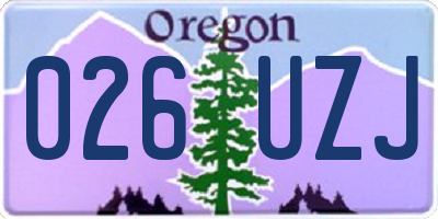 OR license plate 026UZJ