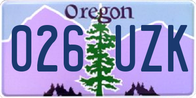 OR license plate 026UZK