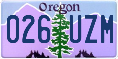 OR license plate 026UZM