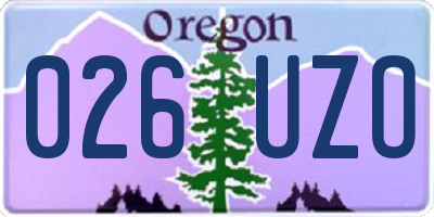 OR license plate 026UZO