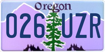 OR license plate 026UZR