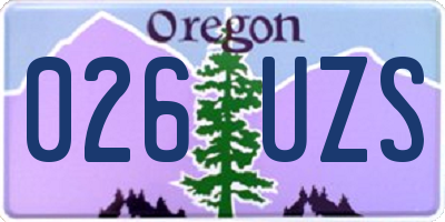 OR license plate 026UZS