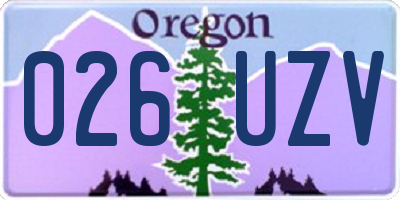 OR license plate 026UZV