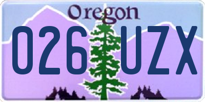OR license plate 026UZX