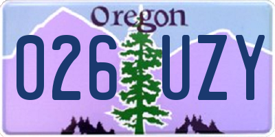 OR license plate 026UZY