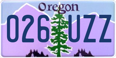 OR license plate 026UZZ