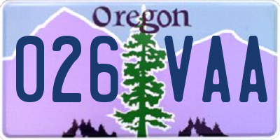 OR license plate 026VAA