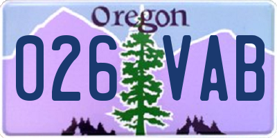 OR license plate 026VAB