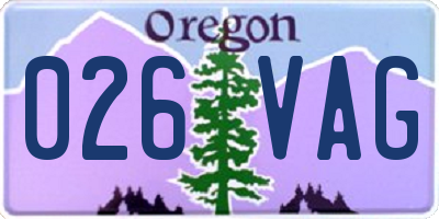 OR license plate 026VAG